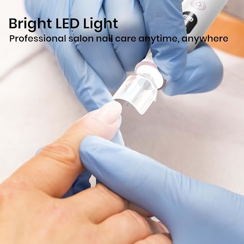 Nail Drill Electric Nail File - Cordless Professional Nail Filer for Manicure and Pedicure, Portable Nail Drill Machine Kit for Acrylic Gel Nails Thick Toenails Nail Grind