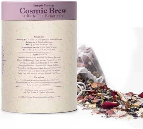 Lunar Blend Bath Tea by Purple Canyon | 3 Relaxing Bath Soaks with Lavender, Green Tea, Epsom Salt, and Essential Oils | Skin Care Gifts for Women