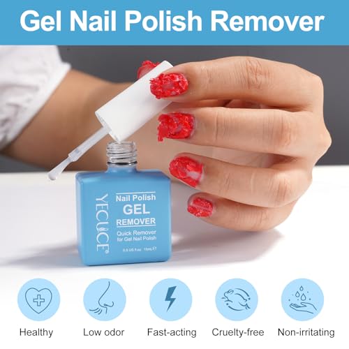 Gel Nail Polish Remover, (2pcs) Gel Polish Remover for Nails, No Need for Foil, Quick & Easy Polish Remover In 3-5 Minutes, No Need Soaking Or Wrapping-15ml