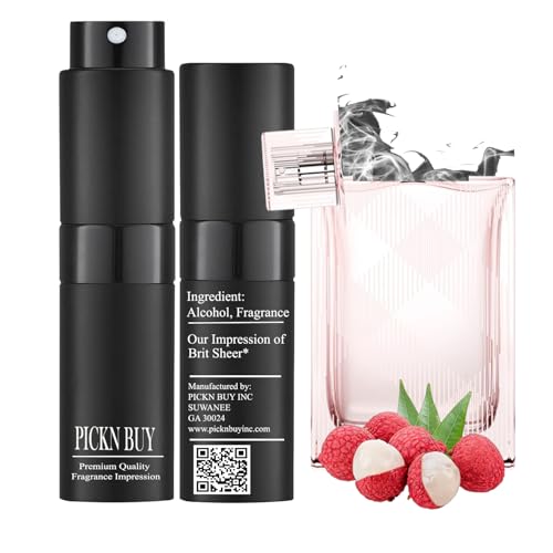 PICKN BUY Luxury Perfume for Women 0.34 Fl oz, Scent Compatible to Brit Sheer* Perfume, Made in USA, Long-Lasting Spray Comes in Refilable Bottle