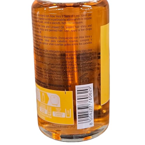 Fanola Restructuring Anti Frizz Hair Serum - Liquid Crystals Hair Care Enriched with Aloe Vera & Linseed Oil for Split End Repair - Strengthens & Detangles Curly, Frizzy & Permed Strands (3.38 Fl oz)