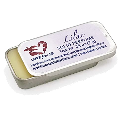 Compact Personal Lilac Solid Perfume | Luxurious Artisan Spa Gift for Her | Convenient, fits in your purse or travel bag | Lilac Perfume