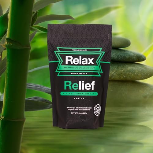 Relax Spa & Bath, Epsom Salt Aromatherapy Bath Salts, Epsom Salt Bath Soak, Dead Sea Salt for Soaking, Hot Tub Spa Aromatherapy, Bath Crystals with Vitamins & Minerals (Relief)