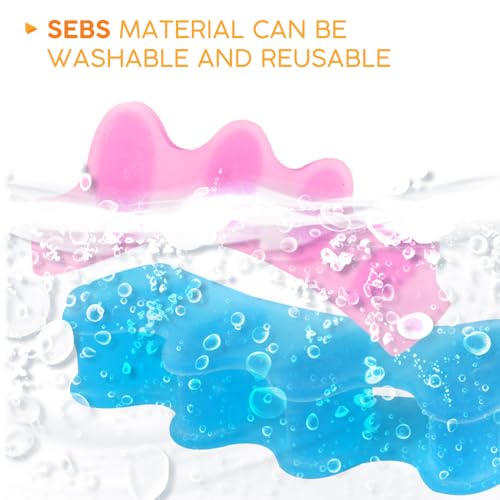 Toe Separator -Silicone Big Toe Corrector - Relieves Foot Pain, Hammer Toe, Bunions, and Curled Toe -1 Pair of Blue Adjustable Toe Separator for Both Men and Women(Blue 2PCS)