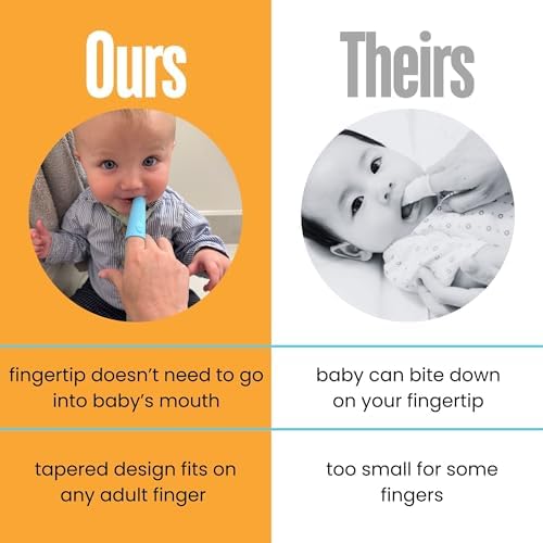 oogiebear Baby Finger Brush & Tongue Scraper - Gentle Oral Care, Soft Silicone, BPA-Free, for Infants & Toddlers