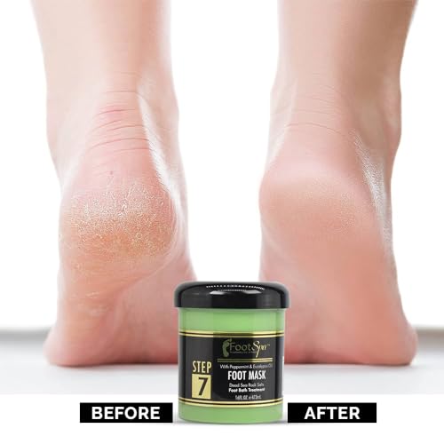 Cream Mask for foot, 16 Oz With Peppermint and Eucalyptus Oil - Pedicure Massage for Tired Feet and Body, Hydrating, Fresh Skin - Infused with Hyaluronic Acid, Amino Acids