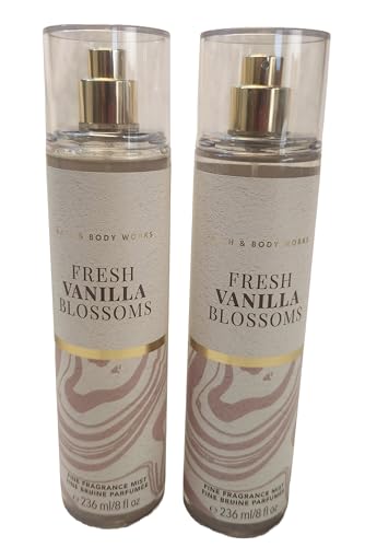 Bath and Body Body Care - Full Size 2 piece Fragrance Mist - BUNDLE GIFT SET - 8 fl oz each (FRESH VANILLA BLOSSOMS)