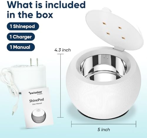 Swissklip ShinePod Ultrasonic Dental Cleaning Pod | Ultrasonic Retainer Cleaner Machine | Mouth Guard Cleaner| Night Guard Cleaner| Aligner Cleaner | Denture Cleaner - White