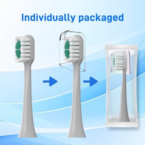 Replacement Brush Heads Compatible with AquaSonic icon Electric Toothbrush, 10 Pack, Stone