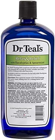 Dr Teal's Foaming Bath Variety Gift Set (2 Pack, 34oz ea.) - Soothe & Sleep Lavender & Relax & Relief Eucalyptus & Spearmint - Pure Epsom Salt & Essential Oils Alleviate Stress & Clear The Mind