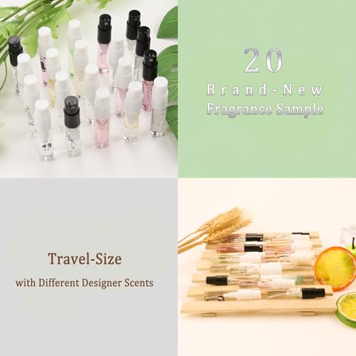 Perfume Samples for Women, High End Women's Designer Fragrance Sample Vials Travel Size (Pack of 20)
