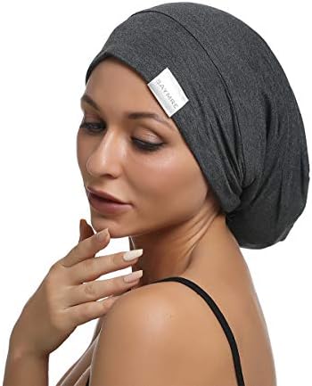 Satin Lined Bonnet Silky Hair Wrap Large Sleep Cap - Adjustable Beanie Slouchy Hats Bonnets for Women Curly Long Hair
