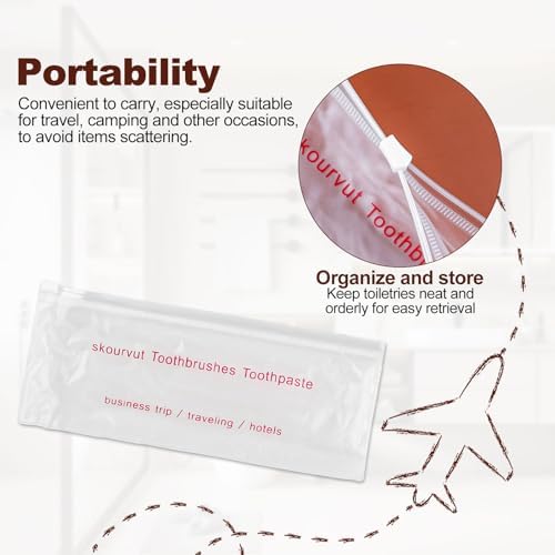 Disposable Toothbrushes with 45 Grams Toothpaste Individually Wrapped, Travel Kit Whit Plastic Zip Bag,Toothbrush Head Cover, Bulk Toothbrush for Homeless,Travel,Shelter,Air Bnb,Hotel,Guest (20)