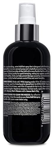 Avenue Man Extra Hold Fast Drying Hairspray with Herbal Extracts (8.5 oz) - All Day Firm Hold for All Hair Types, Paraben-Free