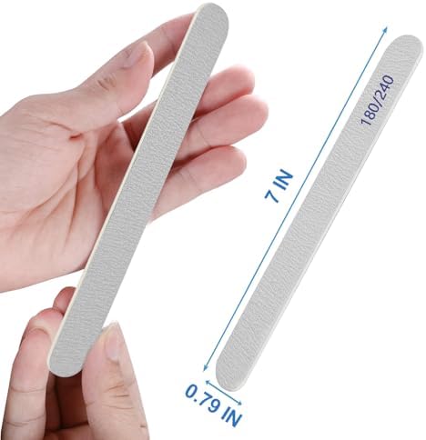 Nail File (100 Packs), Emery Boards for Nails 180/240 Grit Nail Files for Natural Nails Wood Double Sided Emory Fingernail Files Professional Reusable Manicure Pedicure limas para uñas