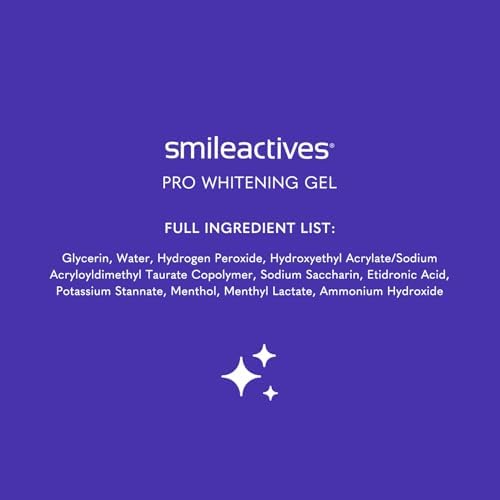 Smileactives Teeth Whitening Gel for Toothpaste with Clinical-Grade Hydrogen Peroxide, Tooth Stain Remover for White Teeth, Dentist Quality Pro Whitening Gel to Remove Coffee Stains, 2 oz Bottle