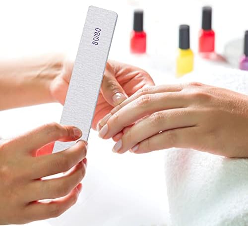 50 Count Rectangle Nail Files for Acrylic Nails, 80 Grit Coarse Nail File Reusable Emery Boards Manicure Tools