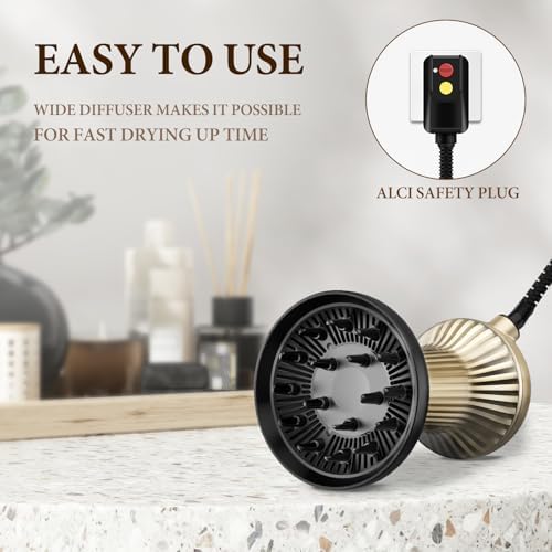 Diffuser Hair Dryer for Curly Hair, Hair Dryer Diffuser for Blow Dry and Volumizing, Lightweight Curly Hair Diffuser Easy to Use