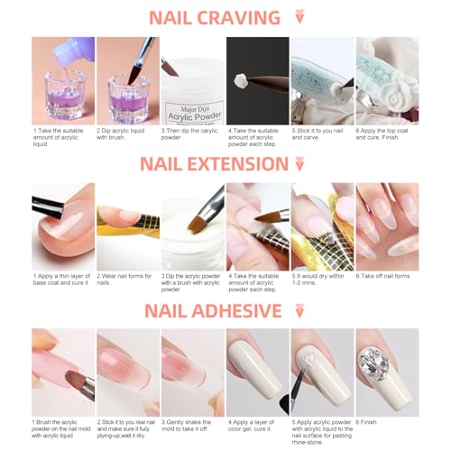 Acrylic Nails Kit Set 29 Colors with UV Lamp & Electric Drill, 2x60ml Monomer - All-in-One Nail Art Supplies for Beginners with Everything
