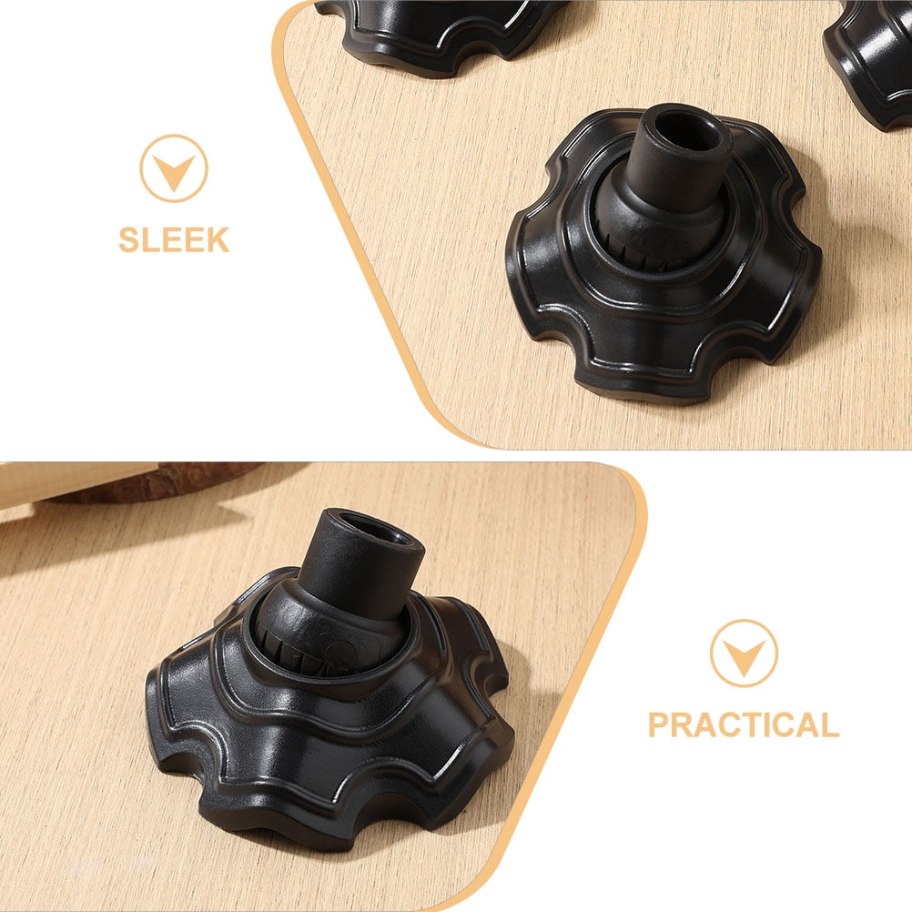 Amosfun 4pcs Chair Legs Caps Camping Chair Replacement Parts Black Plastic for Picnics