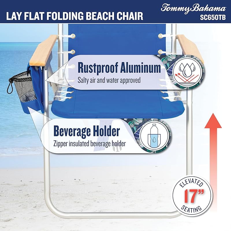 2-Pack Hi-Boy 17" Seat Height 4-Position Lace-Up Suspension Folding Backpack Beach Chair