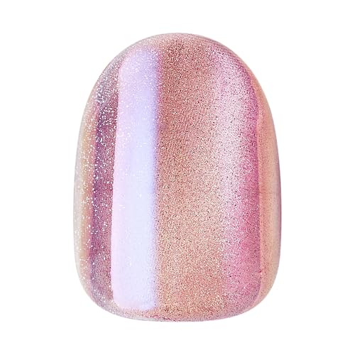 KISS colorFX by imPRESS Press On Nails , ‘Starry’, Solid Light Pink with Pearlescent Finish, Short Oval, New & Improved Adhesive, Includes 30 Fake Nails, Prep Pad, 1 Manicure Stick, 1 Mini Nail File