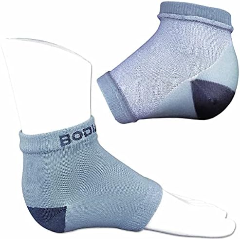 Dry Cracked Heels Repair Bundle with Open Toe Moisturizing Silicone Gel Heel Socks (2 Pairs, Gray) and O’Keeffe’s Healthy Feet Cream Jar for Home Foot Skin Care