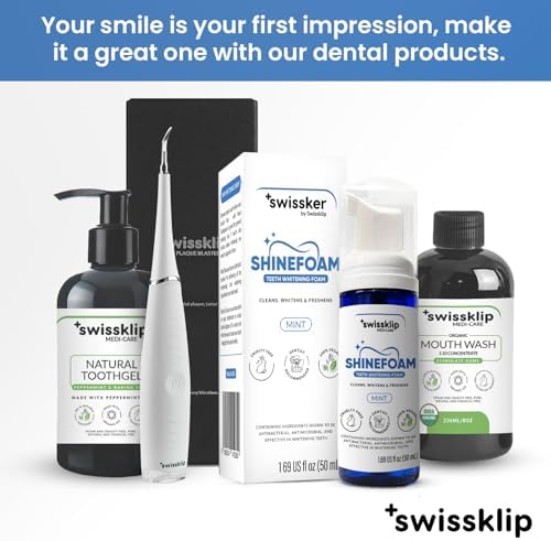 Swissklip Teeth Whitening Foam | Mint Flavor Whitening Toothpaste | Teeth Whitener I Professional Teeth Whitening Kit | 100% Vegan - Made in USA - 1.69 oz - Pack 1