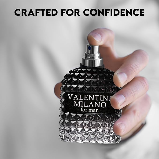 Fragrance for Men VALENTINE MILANO Eau de Parfum Natural Spray Men Cologne Masculine Scent 3.4 Fl Oz/100ML