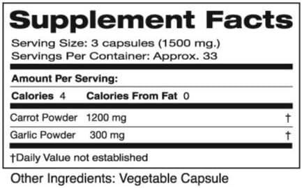 Seagate Products Carrot and Garlic 500mg 100 Capsules