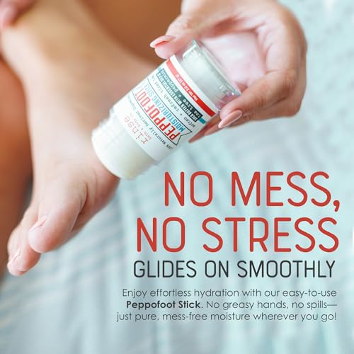 Rinse Bath & Body Peppofoot Heel Balm Stick - Handmade Heel Balm for Dry Cracked Feet with Peppermint and Tea Tree Oils | Ultra Moisturizing | No Mess Cracked Heel Stick | All Natural | 2oz