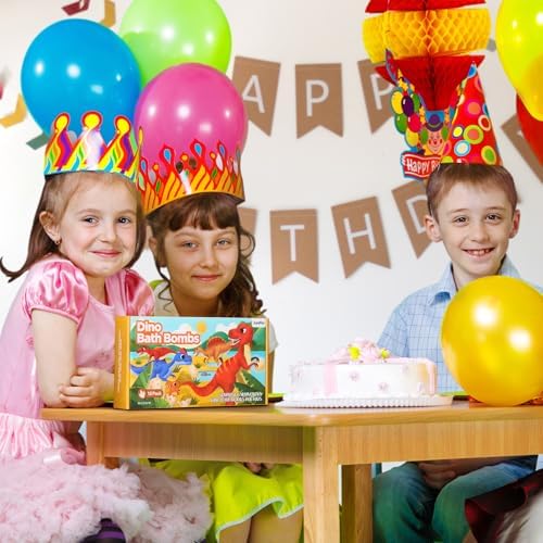 Dinosaur Bath Bombs for Kids with Surprise Inside, 10 Pack Natural Dino Eggs with Exclusive Carnivorous Dinosaur Toys, Fizzing Fun Gifts for Boys Girls, Dinosaur Toys for Kids Ages 3-9