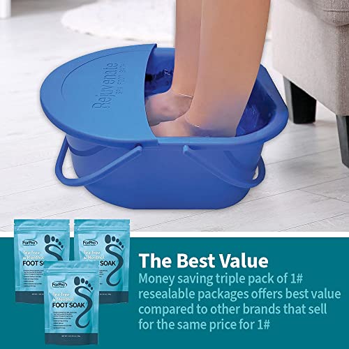 ForPro Professional Collection Tea Tree Oil & Menthol Foot Soak with Sea & Epsom Salt for Toenail Athletes Foot, Stubborn Foot Odor Scent, Softens Calluses & Soothes Sore Tired Feet -Pack of 3 16oz.