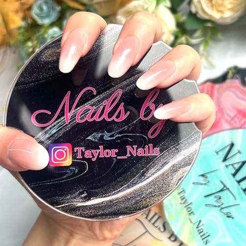 Custom Nail Photo Props Personalized Acrylic Nailfie Disk with Social Media Salon Nail Art Display Plate Gift for Nail Artist
