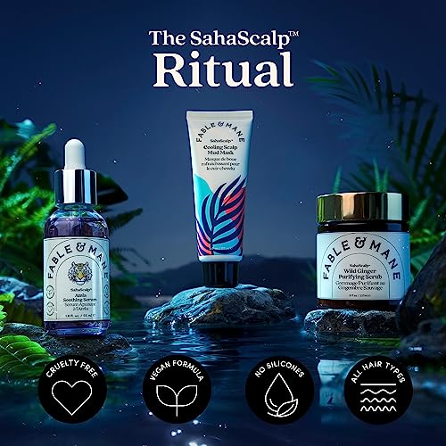 Fable & Mane Amla Soothing Serum with Rosemary Oil Purifies and Balances Irritation. Detox Treatment for Dry, Itchy or Sensitive Scalps