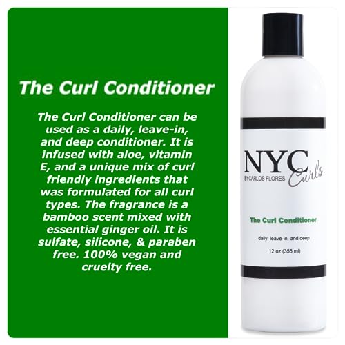 NYC Curls The Curl Conditioner | Daily, Leave-in, & Deep Conditioner for Curly, Coily, & Wavy Hair | 3 products in one | Silicone Free & Vegan | 12 FL OZ