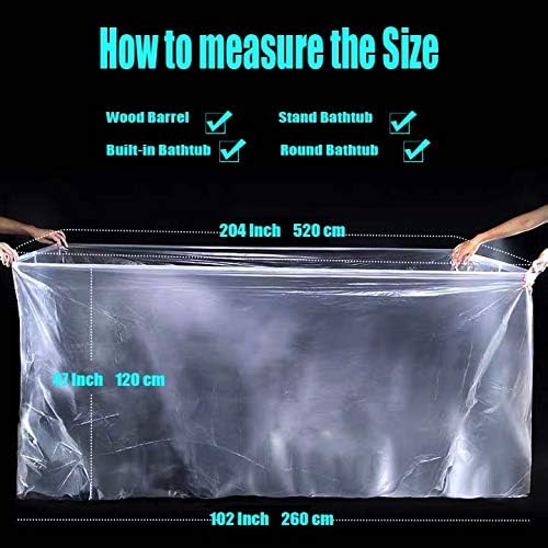 Disposable Bathtub Cover 24 Pcs, Large Plastic Bathtub Liner Bag for Travel and Household, Bath Film Bag for Bath Tub (102x47 inch)