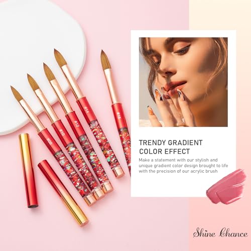 Acrylic Nail Brush Size 10, 100% Real Kolinsky Nail Brush for Acrylic Powder Application, Handmade Women Manicure Nail Extension Tool for Professional DIY Home Salon and Beginner