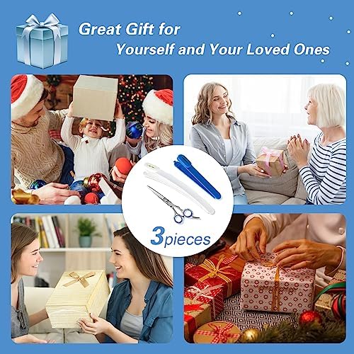 Hair Cutting Scissors, Hair Cutting Kit Women, DIY Home Hair Cutting Tools for Bangs Cutter, Layers, and Split Ends, Scissors for Cutting Baby Hair(Set of 3) Color Blue