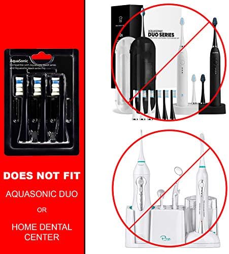 AquaSonic Proflex Replacement Brush Heads | ADA Accepted | for Whiter Teeth & Gum Care | Compatible with Many AquaSonic Toothbrush Handles (3 Pack Black)