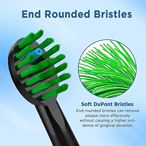 Replacement Toothbrush Heads for All Waterpik Sonic Fusion Models (SF-01, SF-02, SF-03, and SF-04 Series), Compact, with Covers, 5 Count, Black