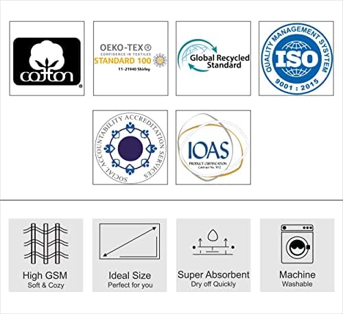 COTTON CRAFT Bath Mitt - Exfoliating Glove - Set of 6 Euro Spa Waffle Weave Towel Mitts - 100% Cotton Body Shower Glove Washcloth with Hanging Loop - Sensitive Skin Friendly - Large 5.5x10 -Linen