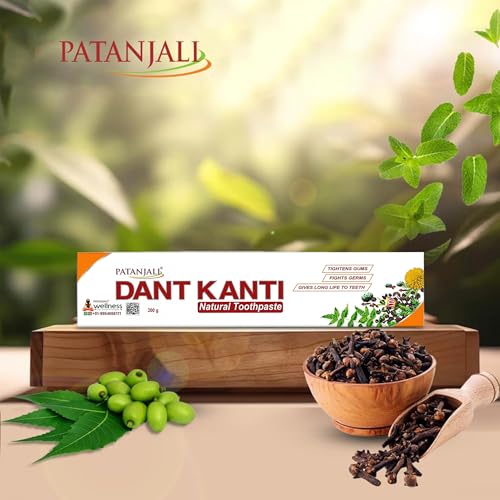 Patanjali Dant Kanti Natural Toothpaste 200g / 6.76 fl oz - (Pack of 5)
