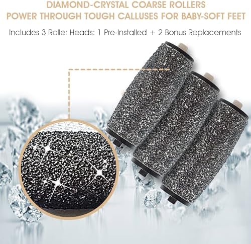 Powerful Electric Callus Remover Wand – Rechargeable Foot File, Grinder & Scrubber - Removes Dead, Hard Skin & Calluses – Best Pedicure Tool for Soft, Smooth Feet for Men & Women (Rose Gold)