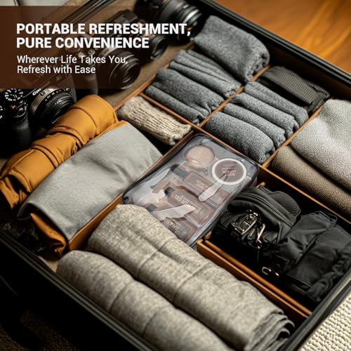 Gift Sets for Men Bath and Body Mens Gifts 6pcs Sandalwood Travel Size sets with Shampoo, Shower Gel, Soap, Body Lotion, Birthday Gifts for Men, Self Care Fathers Day Gifts