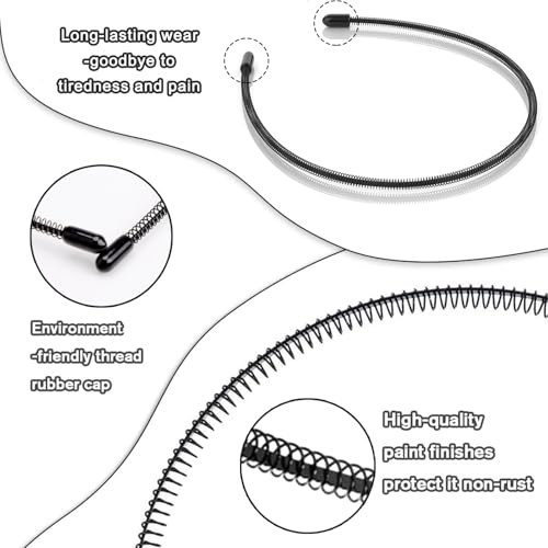 Metal Headbands for Men Fashion Head Band for Women, Wavy Headband Perfect for Outdoor Sports and Daily Use (10 Pack)