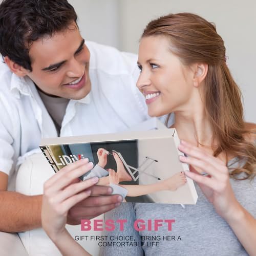 Pedicure Foot Rest, Adjustable Foot Stand with Non-Slip, Toe Separator - Easy at Home, No More Bending or Stretching, Beauty Pedicure Kit (Black)