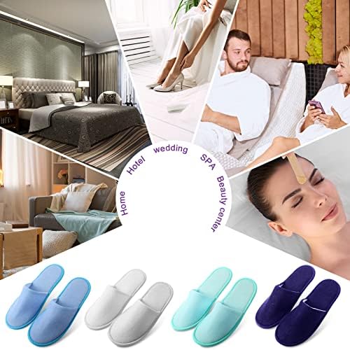Geyoga 24 Pairs Disposable Slippers for Guests Bulk 2 Size Cotton Hotel Spa House Slippers for Graduation Wedding Party Shoeless Home Travel Individually Wrapped