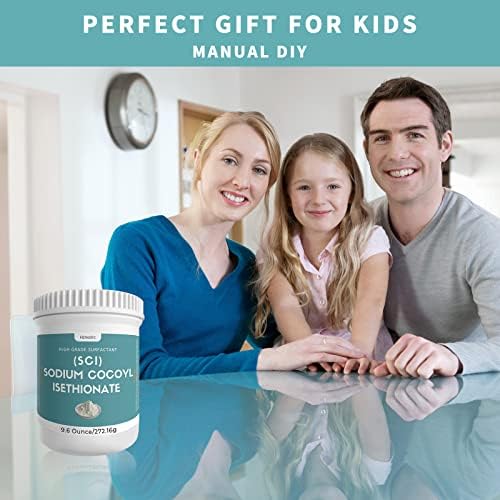 9.6 oz Sodium Cocoyl Isethionate, Premium Sodium Cocoyl Isethionate (SCI) Powder, Amazing Bubbles, Gentle on Skin, Biodegradable, Suitable for Making Bath Bombs, Bath Truffles and More