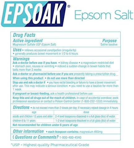Epsoak Epsom Salt 10 lbs. (Qty. 2, 5 lb. Bags) Magnesium Sulfate USP